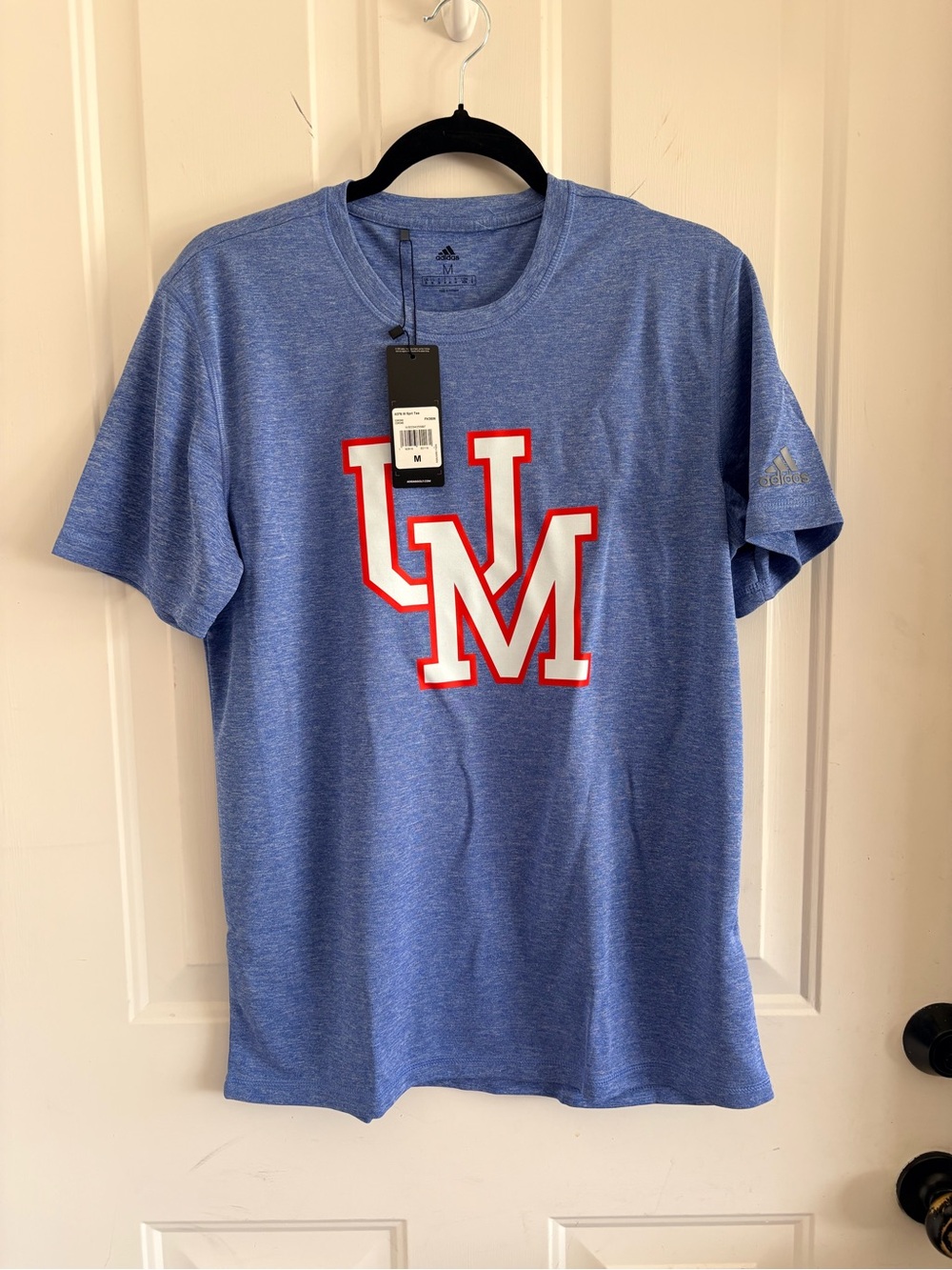 Ole Miss adidas Heather Blue UM Logo Short Sleeve Tee